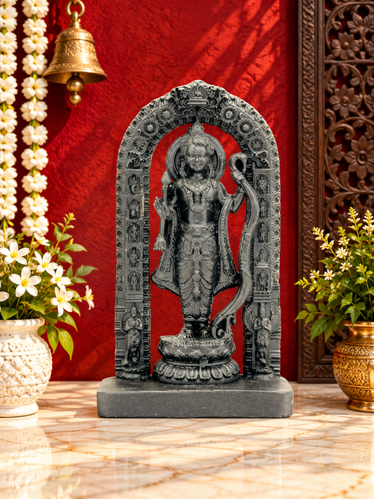 Brassaura™ रेज़िन राम लला – ऊंचाई 7.2 इंच और वज़न 326 ग्राम | कलात्मक आध्यात्मिक सजावट