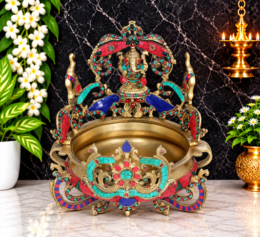 Brassaura® Pure Brass Urli | Pure Superfine Brass Handcrafted Murti | Brass Statue for Home Temple, Pooja Room | Height 16 Inches | Weight 10.7 Kgs