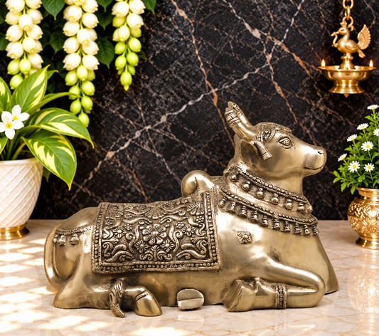 Brassaura® Sacred Kamadhenu Cow Brass Statue | Symbol of Prosperity & Divine Abundance | Height 17 Inches & Weight 31 Kgs