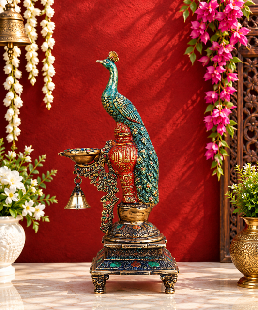 Brassaura® Brass Ganesha Idol with Rich Golden Brass Finish | Pure Superfine Brass Handcrafted Murti | Brass Statue for Home Temple, Pooja Room | Height 11.61 Inches | Weight 3.72 Kgs