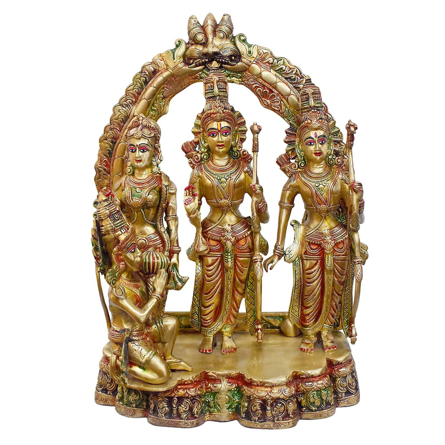 Brassaura® Brass Shree Ram Darbaar Murti with Shringar Peeth | Height 24 Inches