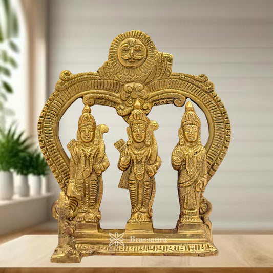 Brass Ram darbar Idol for Home and Decor Weight 1.1 Kg Height 17 cm