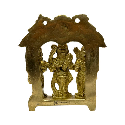 Brass Ram Darbar Murti for Home Bhagwan Ram Darbar with Sita Laxman Hanuman Idol Statue Height 19 cm Weight 960 Gram