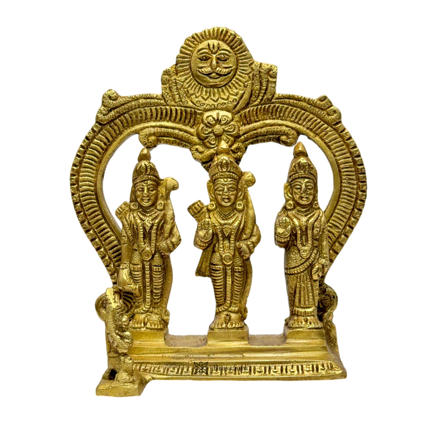 Brass Ram Darbar Murti for Home Bhagwan Ram Darbar with Sita Laxman Hanuman Idol Statue Height 19 cm Weight 960 Gram