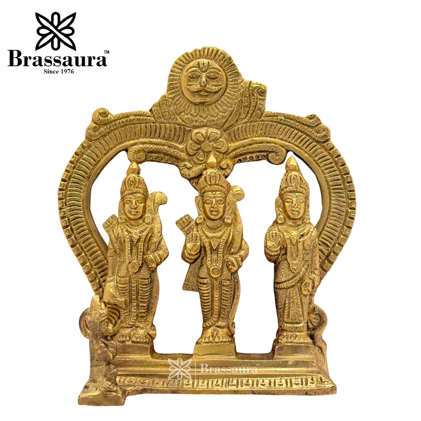 Brass Ram darbar Idol for Home and Decor Weight 1.1 Kg Height 17 cm