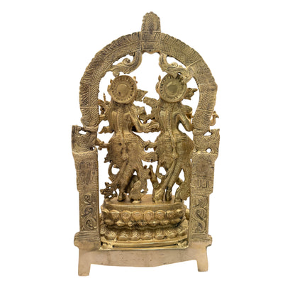 Brass Big Radha Krishna Murti Quality Kanhaiya with Flute for Home Office Decor Temple Mandir Decor Weight 9.7 Kg Height 13 cm