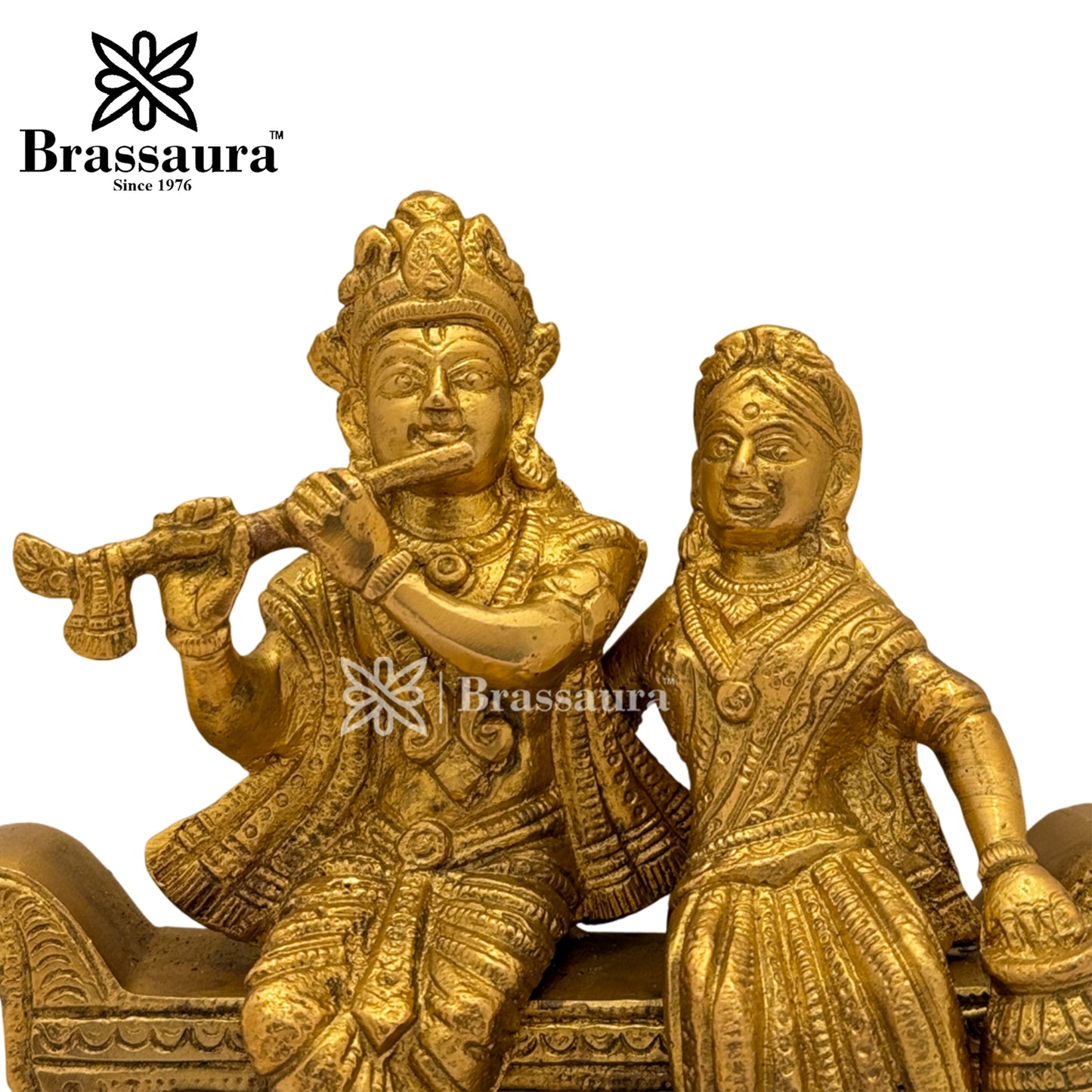 Brass Radha Krishna Idol for Home and Decor Weight 1.4 Kg Height 13 cm