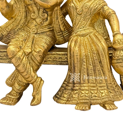 Brass Radha Krishna Idol for Home and Decor Weight 1.4 Kg Height 13 cm