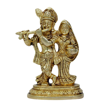 Brass Radha Krishna Murti Quality Kanhaiya with Flute for Home Office Decor Weight 0.56 Kg Height 16 cm