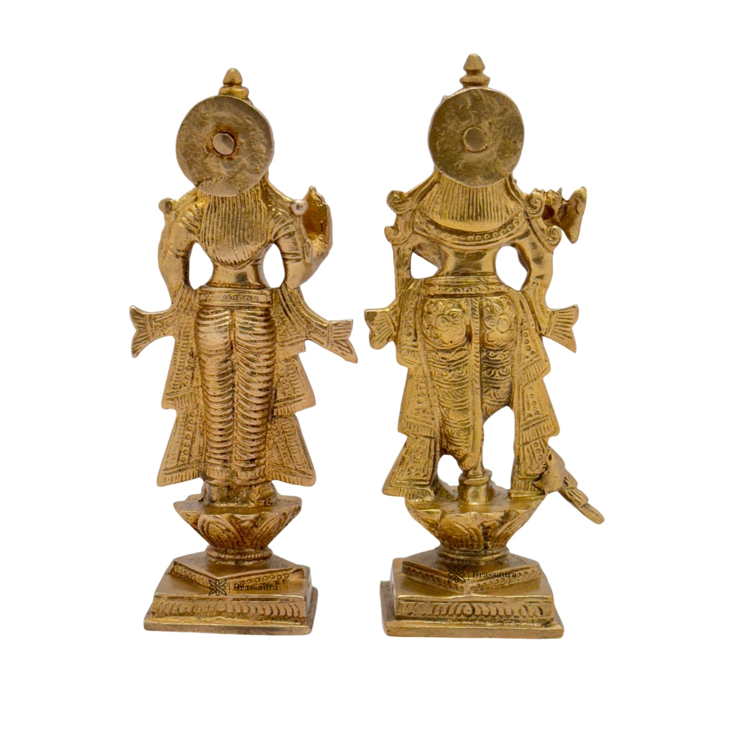 Brass Radha Krishna Murti Quality Kanhaiya with Flute for Home Office Decor Weight 1.1 Kg Height 18 cm