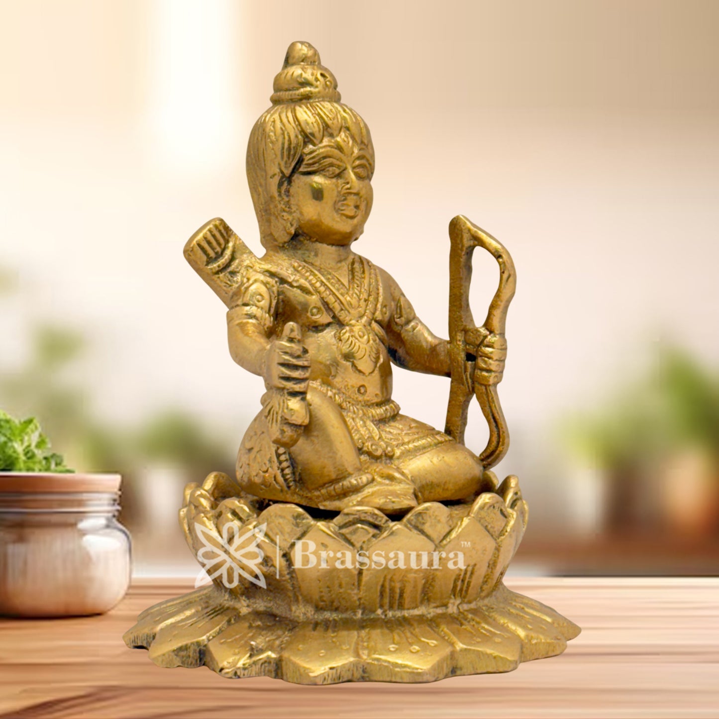 Brass Ram Lalla Idol for Home and Decor Weight 1.2 Kg Height 13 cm