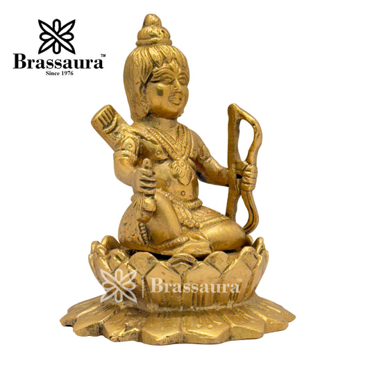 Brassaura™ Brass Ram Lalla – Height 5.2 Inches & Weight 1.2 Kgs | Artistic Spiritual Accent