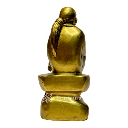 Brass Golden Sai Baba Murti for Home and Decor Show Piece for Living Room Height 23 cm Weight 2.1 Kg