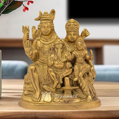 Brass Shiv Parivar Idol for Home and Decor Weight 3 Kg Height 21 cm