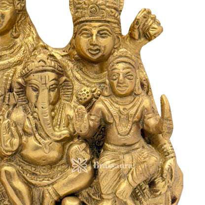 Brass Shiv Parivar Idol for Home and Decor Weight 3 Kg Height 21 cm