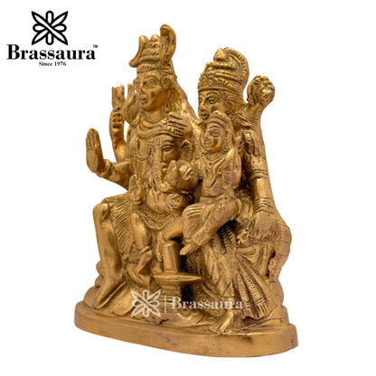 Brass Shiv Parivar Idol for Home and Decor Weight 3 Kg Height 21 cm