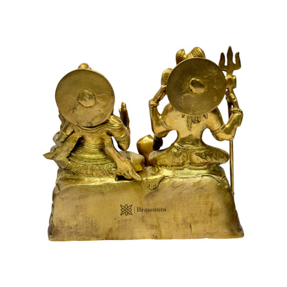 Brass Golden Shiva Parivar Murti for Home and Decor ShowPiece for Living Room Height 23 cm Weight 4.4 Kg