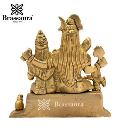 Brass Shiv Parivar Idol for Home and Decor Weight .9 Kg Height 10 cm