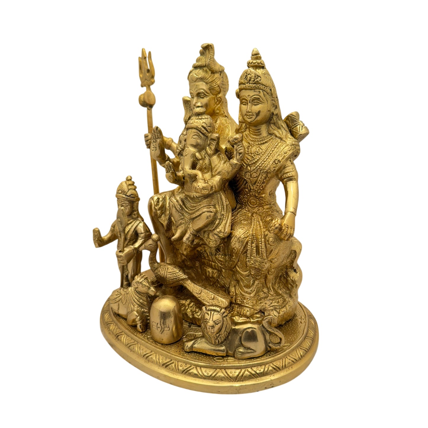 Brass Golden Shiv parivaar Murti for Home and Decor ShowPiece for Living Room Height 30 cm Weight 5 Kg