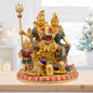 Brass Gem Stone Work Shiv parivaar Murti for Home and Decor ShowPiece for Living Room Height 30 cm Weight 5 Kg