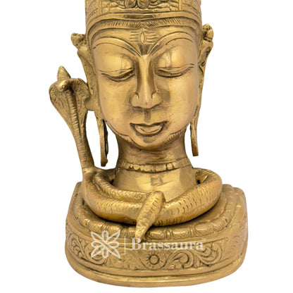 Brass Shiva Head Idol for Home and Decor Weight 2.4 Kg Height 23 cm Brass