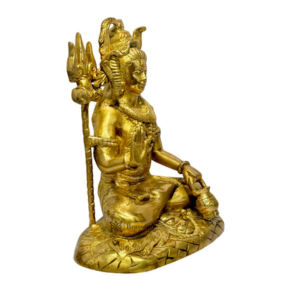 Brass Shiva Murti for Home and Decor Show Piece for Living Room Height 28 cm Weight 4.1 Kg