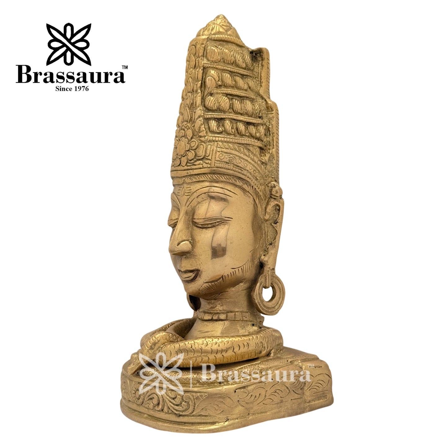 Brass Shiva Head Idol for Home and Decor Weight 2.4 Kg Height 23 cm Brass