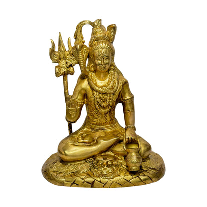 Brass Shiva Murti for Home and Decor Show Piece for Living Room Height 28 cm Weight 4.1 Kg