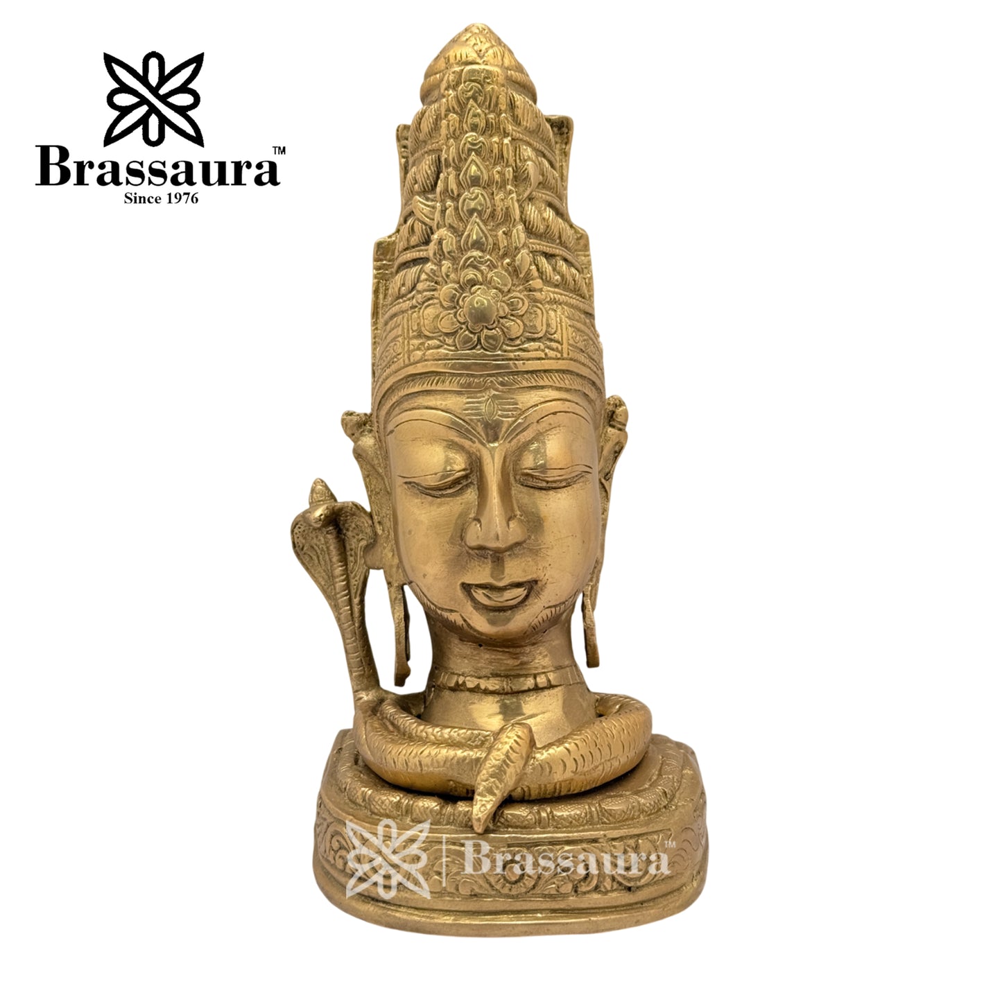 Brass Shiva Head Idol for Home and Decor Weight 2.4 Kg Height 23 cm Brass