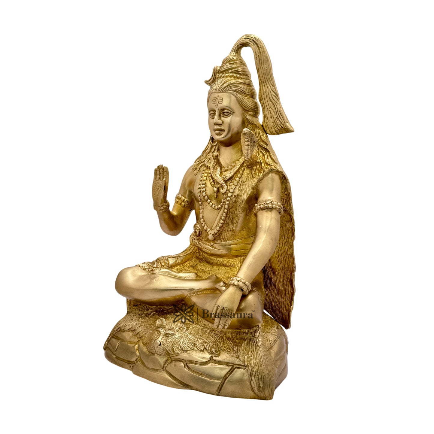 Brass Big Size Shiva Murti for Home and Decor Show Piece for Living Room Height 34 cm Weight 6.380 Kg