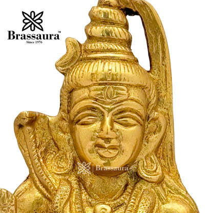 Brassaura™ Traditional Brass Shiva Murti – Height 5.6 Inches & Weight 1.3 Kgs | Classic Idol