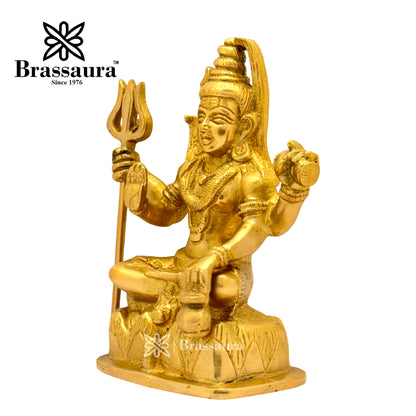Brassaura™ Traditional Brass Shiva Murti – Height 5.6 Inches & Weight 1.3 Kgs | Classic Idol