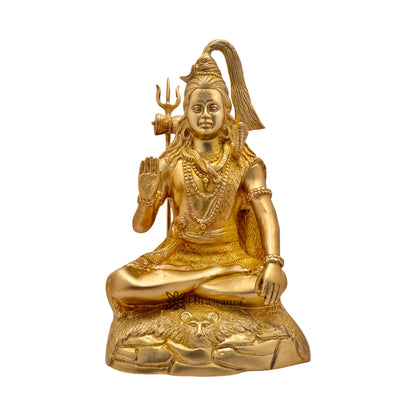 Brass Big Size Shiva Murti for Home and Decor Show Piece for Living Room Height 34 cm Weight 6.380 Kg