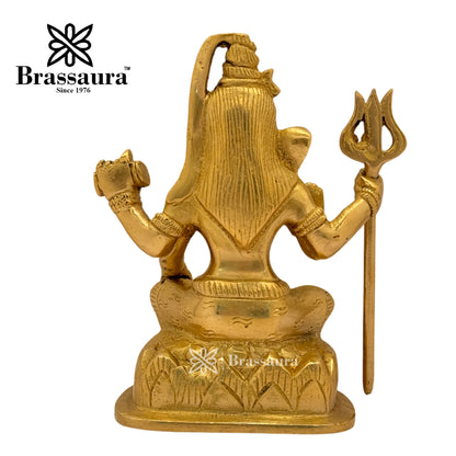 Brassaura™ Traditional Brass Shiva Murti – Height 5.6 Inches & Weight 1.3 Kgs | Classic Idol