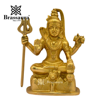 Brassaura™ Traditional Brass Shiva Murti – Height 5.6 Inches & Weight 1.3 Kgs | Classic Idol
