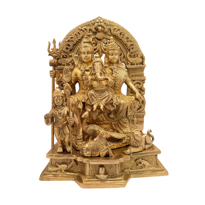 Brass Big Shiva Parivar Murti for Home and Decor Show Piece for Living Room Height 30 cm Weight 7 Kg