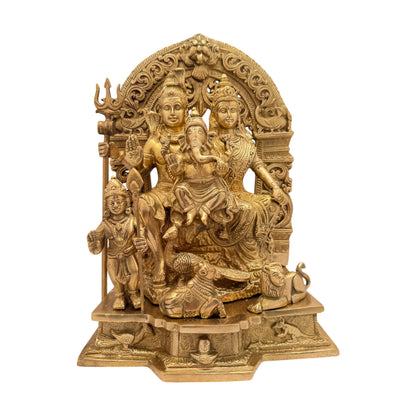 Brass Big Shiva Parivar Murti for Home and Decor Show Piece for Living Room Height 30 cm Weight 7 Kg