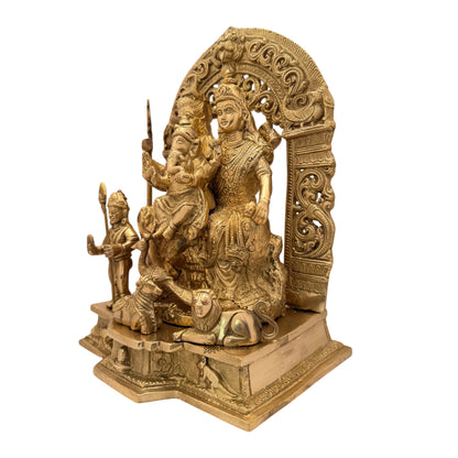 Brass Big Shiva Parivar Murti for Home and Decor Show Piece for Living Room Height 30 cm Weight 7 Kg