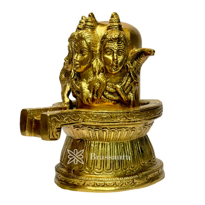 Brass Shivalinga Murti for Home and Decor Height 19 cm Weight 2.8 Kg