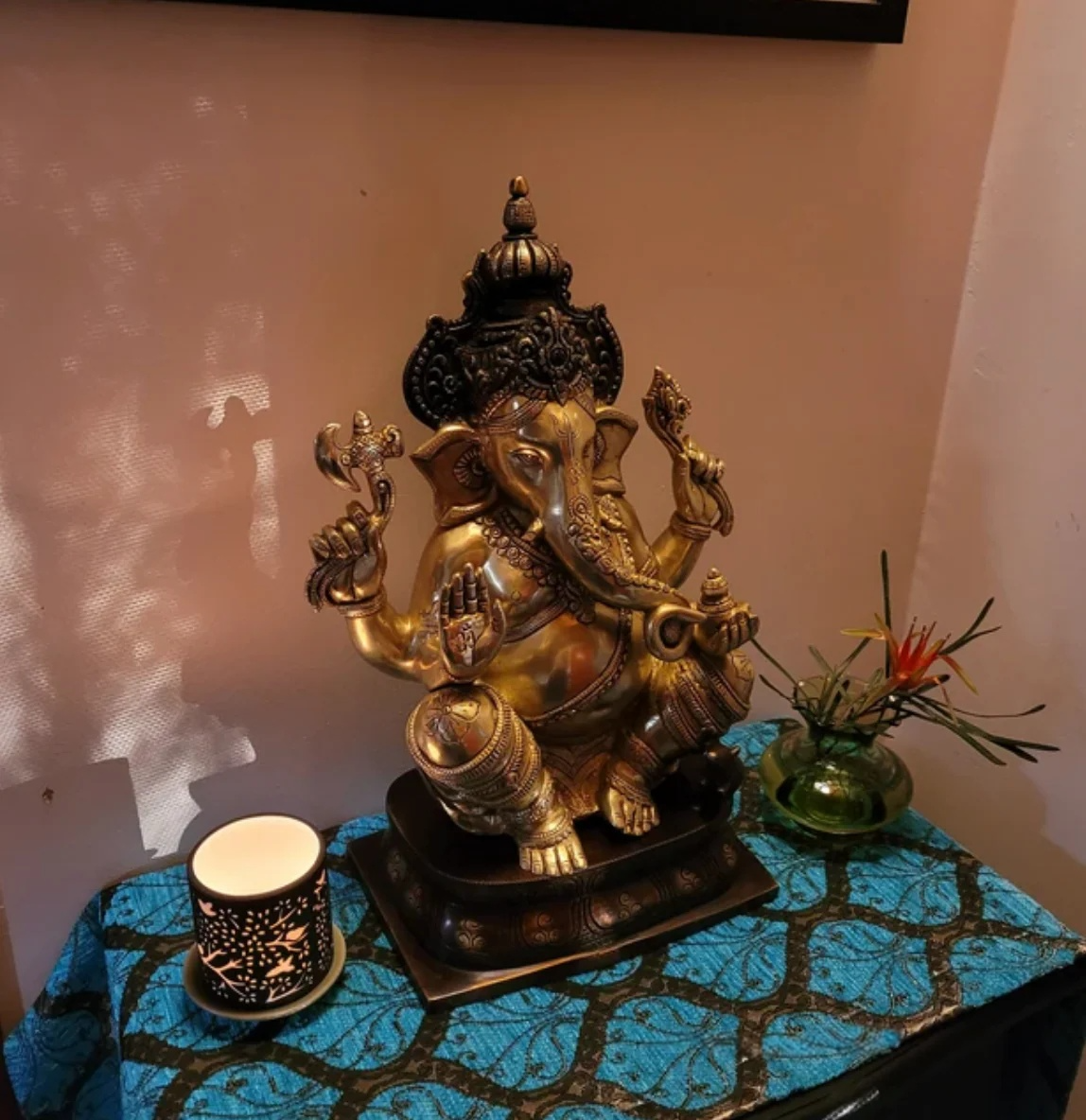 Brassaura® Brass Ganesha Statue for Temple | Height 16 Inches