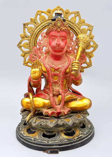 ब्रासोरा® वृंदावन वेणुगोपाल कृष्ण पीतल की प्रतिमा मोर के साथ | एंटीक नीला और सुनहरा रंग | ऊँचाई 20 इंच