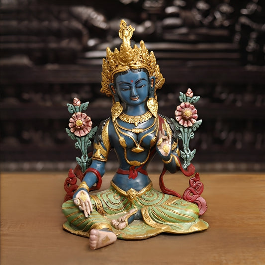 Brass Vintage Tara Statue Weight 7.26 Kg And Height 15.5 Inch