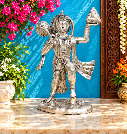 ब्रासोरा® वृंदावन वेणुगोपाल कृष्ण पीतल की प्रतिमा मोर के साथ | एंटीक नीला और सुनहरा रंग | ऊँचाई 20 इंच