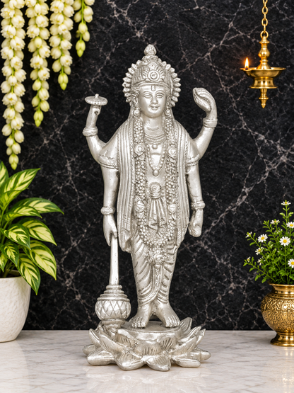 Brassaura® Lord Vishnu Statue | Pure Brass | Height 8 Inches & Weight 1.30 kgs