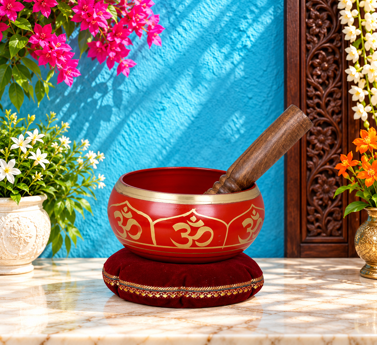ब्रासोरा® वृंदावन वेणुगोपाल कृष्ण पीतल की प्रतिमा मोर के साथ | एंटीक नीला और सुनहरा रंग | ऊँचाई 20 इंच
