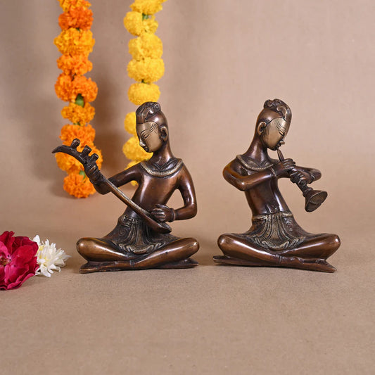 Brass Musician For Home Décor And Gift Items Weight 2.87 kg Height 6 Inch