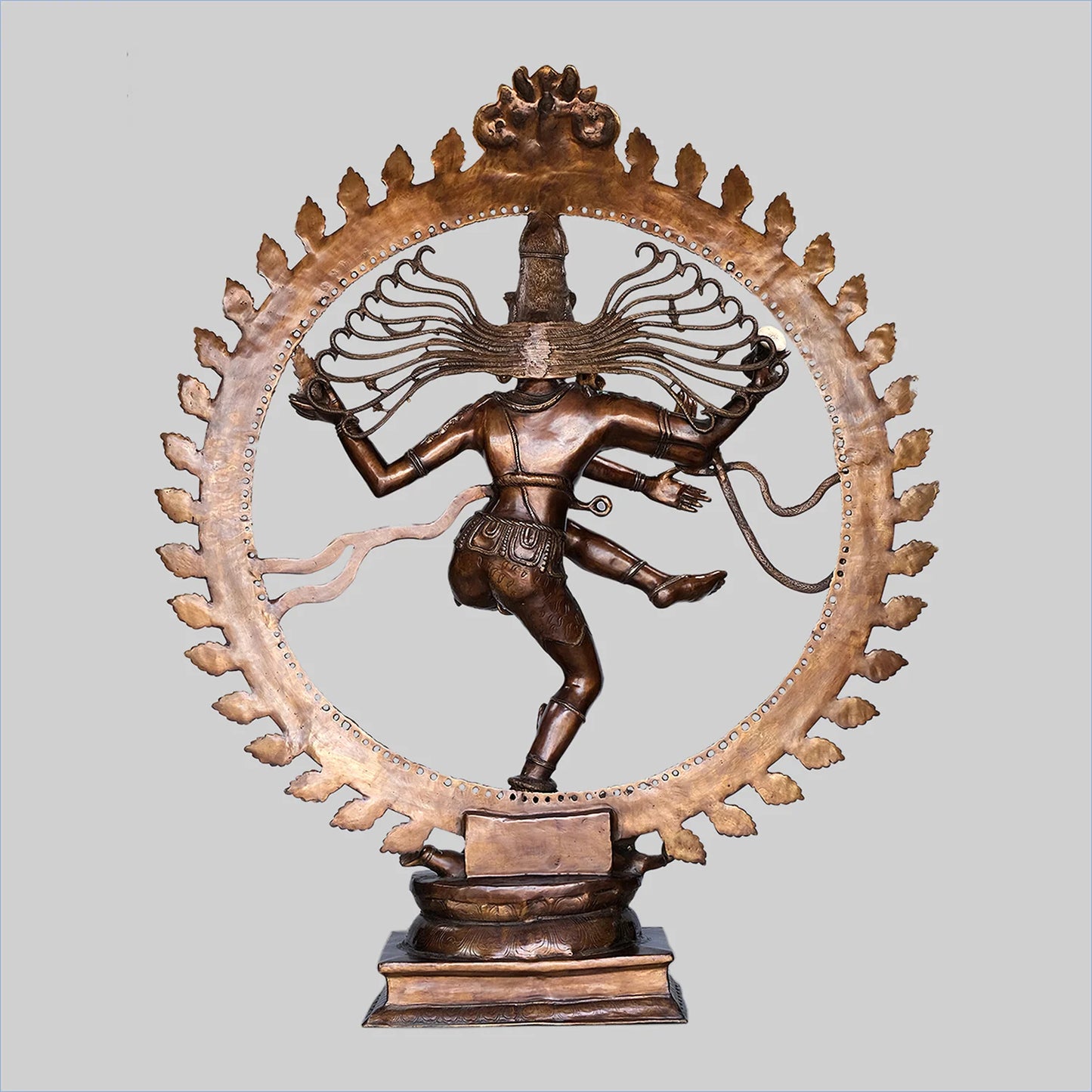 Brassaura® Nataraja Dancing Shiva Brass Statue | Two-Tone Finish | Height 72.8 Inches & Weight 175 Kgs