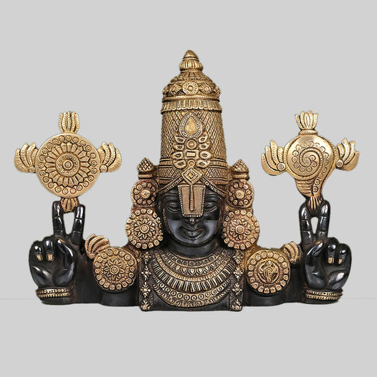 ब्रासोरा® वृंदावन वेणुगोपाल कृष्ण पीतल की प्रतिमा मोर के साथ | एंटीक नीला और सुनहरा रंग | ऊँचाई 20 इंच