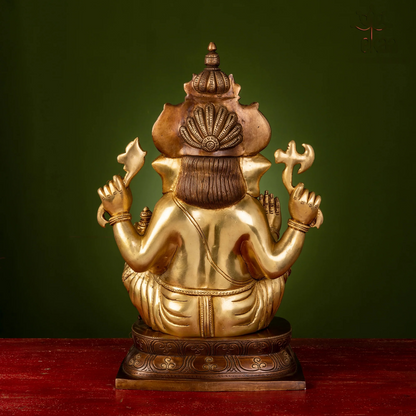 Brassaura® Brass Ganesha Statue for Temple | Height 16 Inches