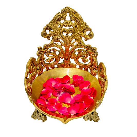 Brassaura® Umi Brass Urli Diya | Handcrafted Decorative Centerpiece | Height 9.8 Inches & Weight 2 Kgs